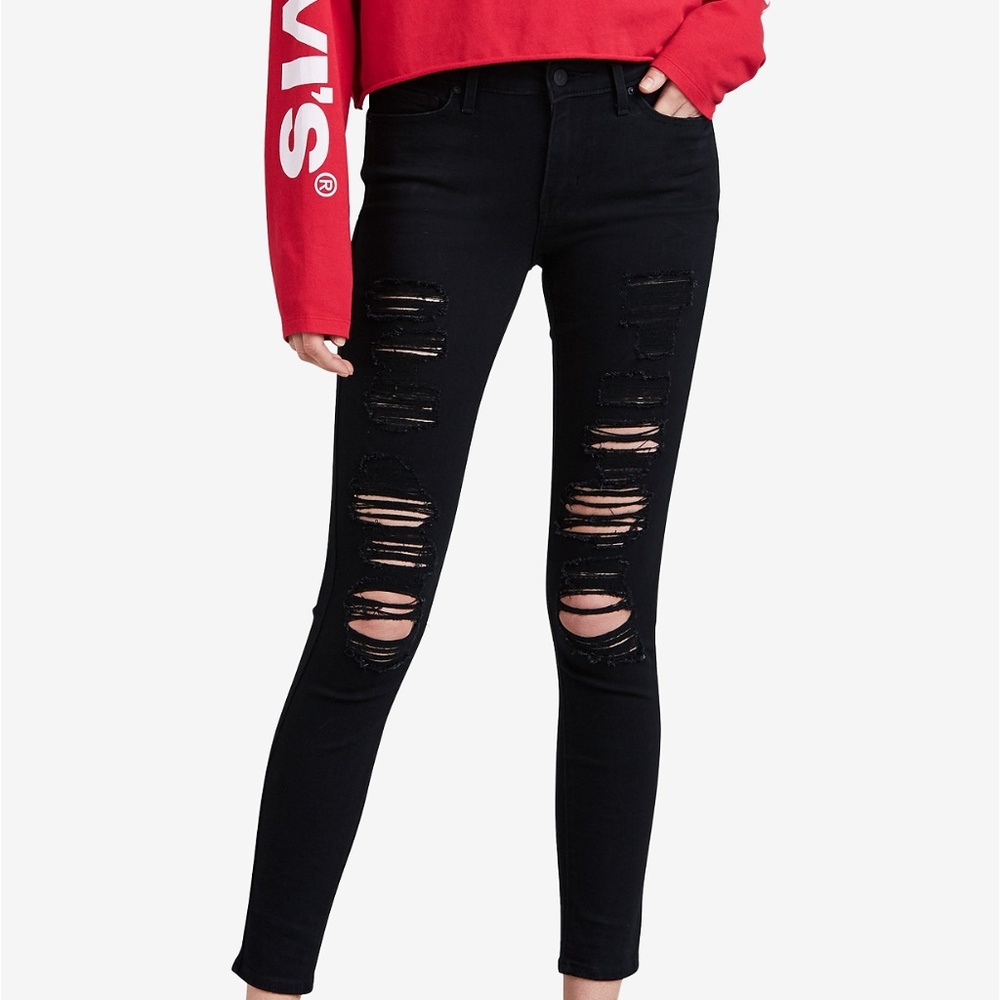 Levi's 711 Ripped Skinny Jeans